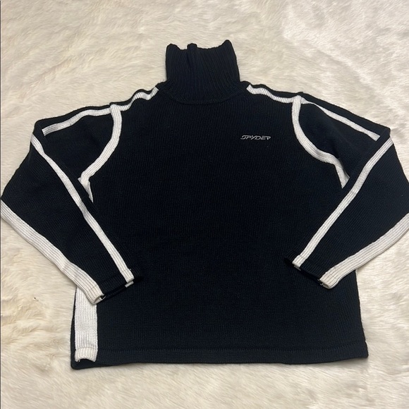 Kids Spyder wool blend sweater black and‎ white - Picture 1 of 5